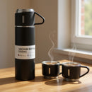 kit Térmico Premium 500ml – Garrafa + 3 Xícaras